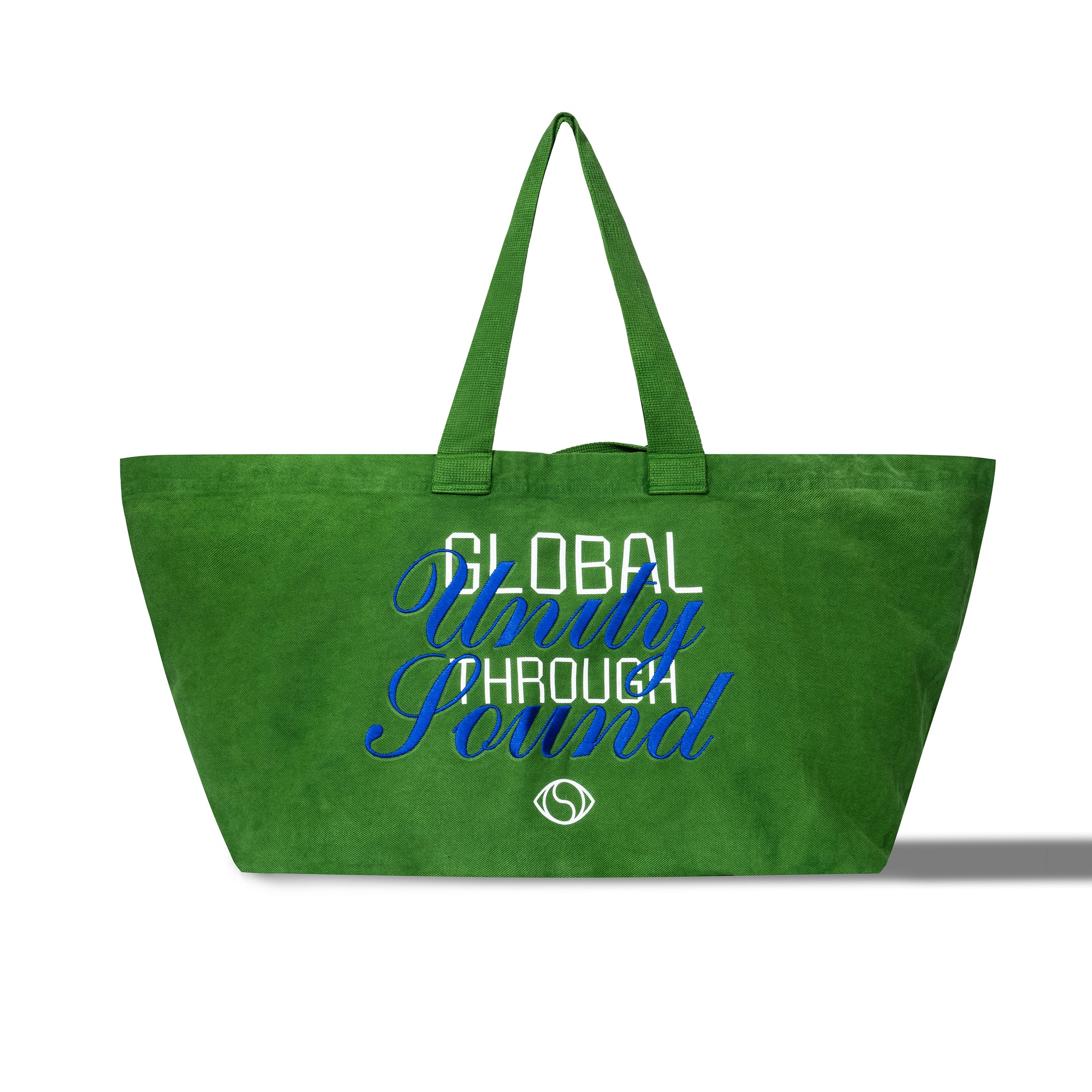 &#39;Global Unity Through Sound&#39; Oversized Tote - VINTAGE GREEN