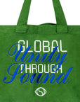 'Global Unity Through Sound' Oversized Tote - VINTAGE GREEN